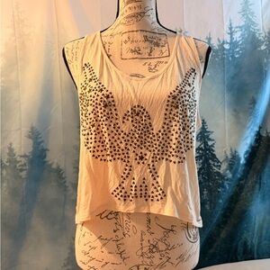 Guess Cream Tank Top Brass Studs